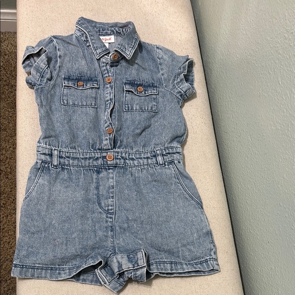 Cat & Jack Blue Denim Romper - Picture 1 of 5